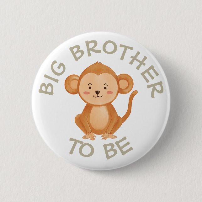 Big Brother som ska vara Baby Shower Button Vild O Knapp (Framsida)