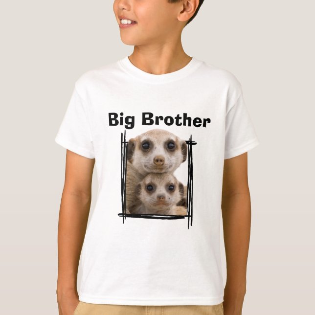 Big Brother sött meerkat design T-Shirt (Framsida)