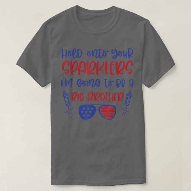 Big Brother Sparkler 4:e juli Gravid Announc T Shirt (Design framsida)