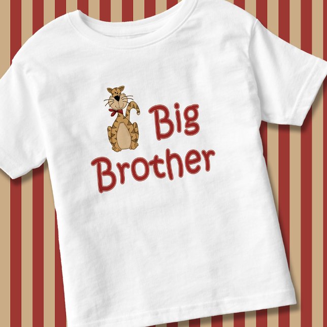Big Brother Stripe Tiger Tabby katt Tee Shirt (Big Brother Striped Tiger Tabby Cat Toddler T-shirt)