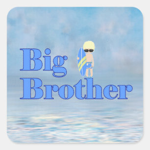 Big Brother Surfer Boy Syskon Rectangular St Fyrkantigt Klistermärke