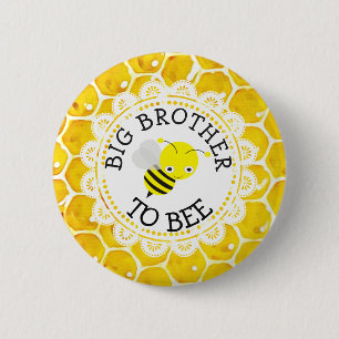 Big Brother to Bee Baby Shower Button Knapp