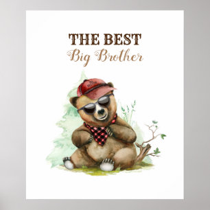 Big Brother - Young Bear - Lumberjack Thmet Poster