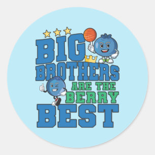 Big Brothers är Berry Best - Blueberry Pun Runt Klistermärke