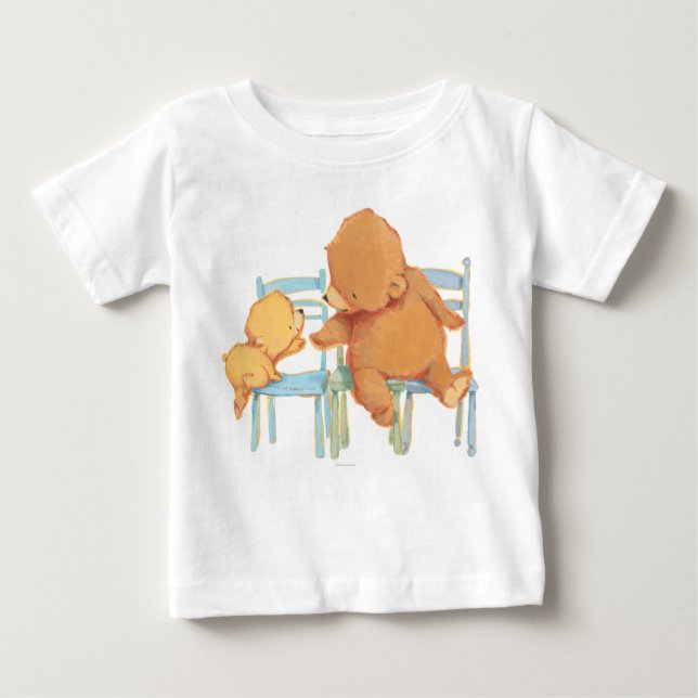 Big Brown Bear hjälper lite Gult Bear Tee Shirt (Framsida)