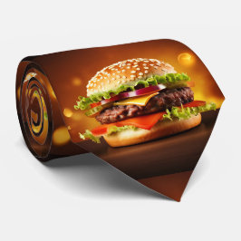 Big Brown Hamburger Neck Tie Slips