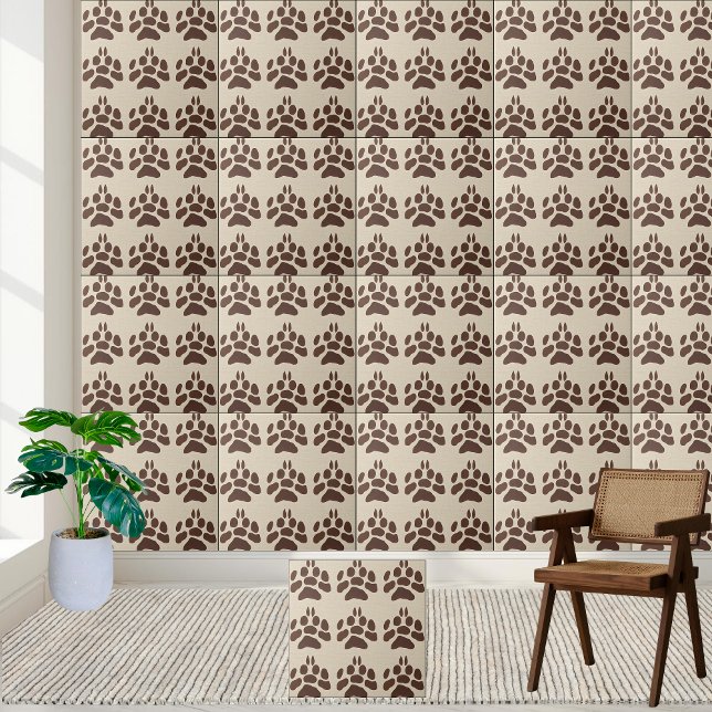 Big Brown Paw-skrivarpanel Kakelplatta (Big Brown Paw Print Tile)
