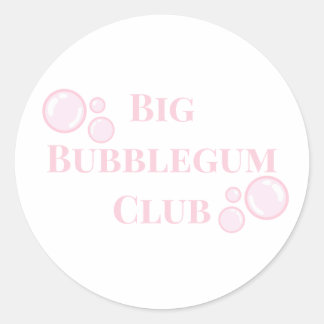 "Big Bubblegum Club" Bubblor BFF Rolig Skämt Runt Klistermärke