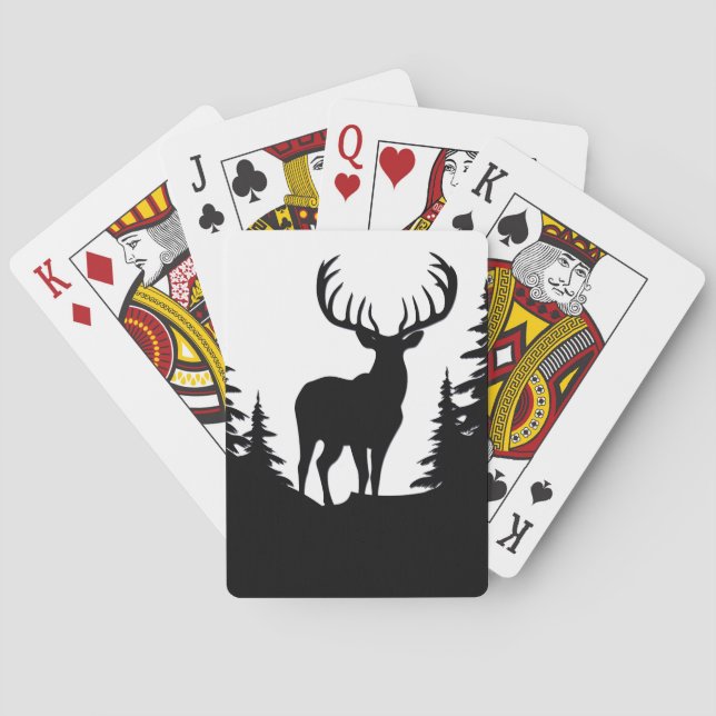 Big Buck bland Gräs Träd Vector Casinokort (Baksidan)