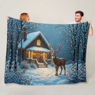  Big Bucks snöiga julbesök Fleecefilt