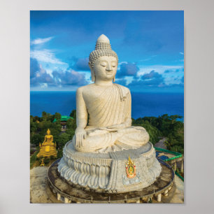 Big Buddha-staty vid havet Poster