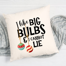 Big Bulbs Funny Festive Christmas Holiday Kudde