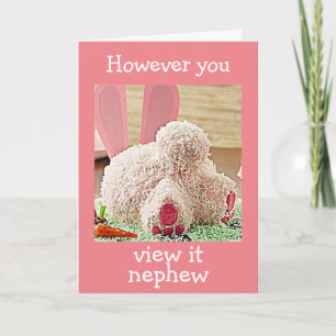 BIG BUNNY BUTT PÅSK HÄLSNING "NEPHEW" HELGKORT