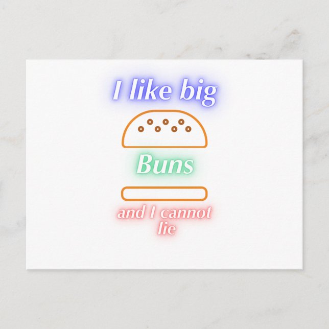 Big Buns Funny Burger Vykort (Framsida)