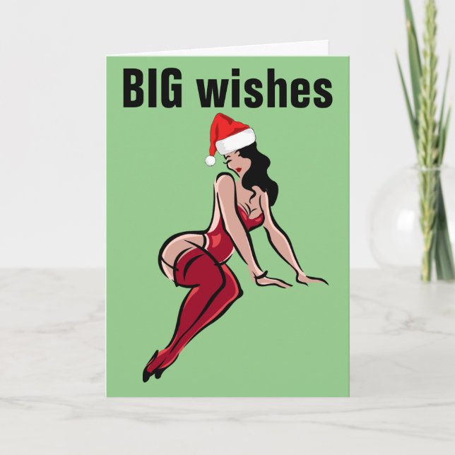 BIG BUTT GIRL ART CHRISTMAS CARDS KORT (Framsida)