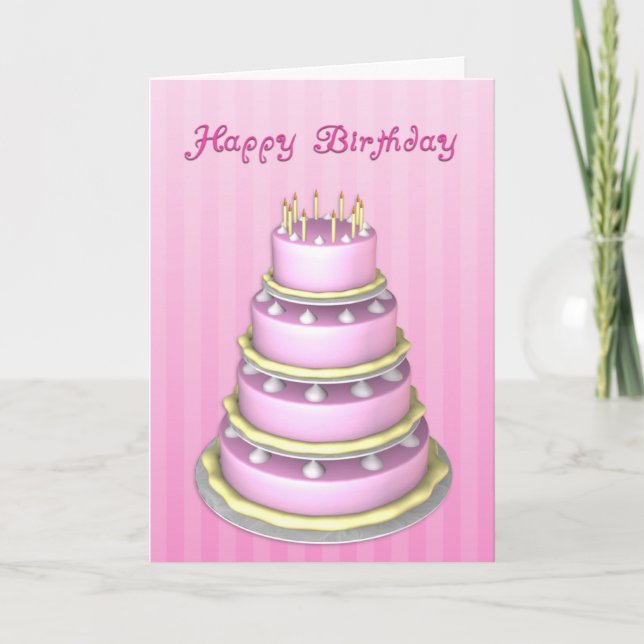 Big Cake Birday Card Kort (Framsida)