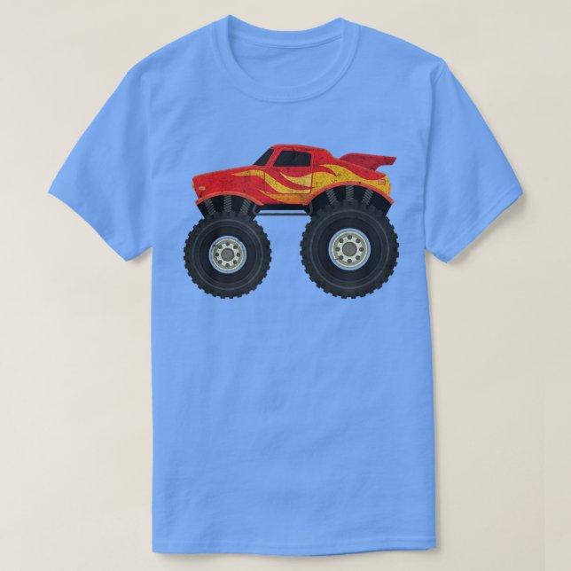 Big Car Lovers Awesome Monster Truck Mud Crushing  T Shirt (Design framsida)