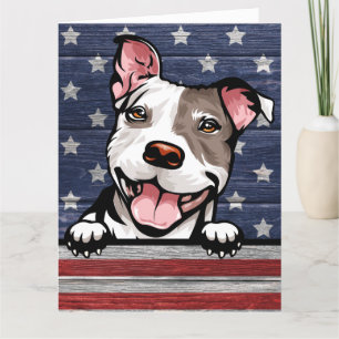 Big Card Patriotic Pit Bull Tack Kort