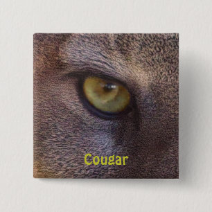 Big Cat Cougar Öga Wildlife-älskare Button Knapp