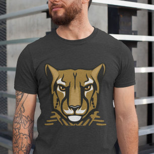 "Big Cat Head Women Manar Grått T Shirt