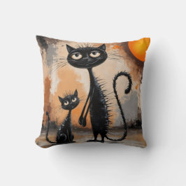 Big Cat Little Cat Halloween Kudde
