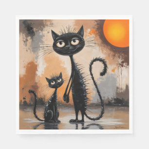 Big Cat Little Cat Halloween Pappersservett
