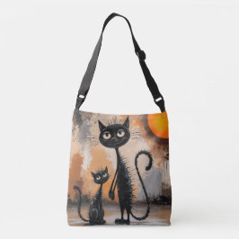 Big Cat Little Cat Halloween Tote Axelväska