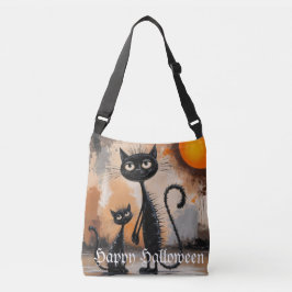 Big Cat Little Cat Halloween Tote Axelväska