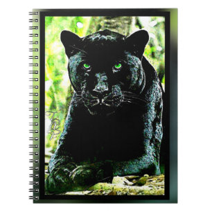 Big Cat-modeller: Grönt Eyed Black Panther Anteckningsbok