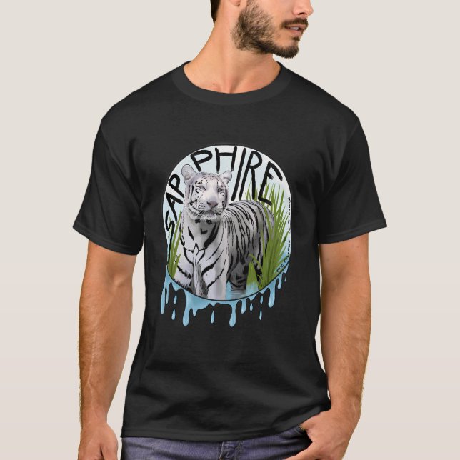 Big Cat-Rädding Splash Sapphire T Shirt (Framsida)