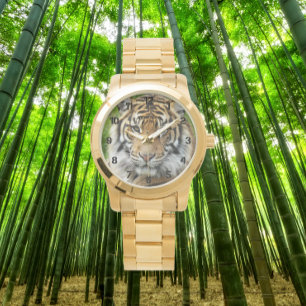 Big Cat Sumatran Tiger med svarta siffror Armbandsur