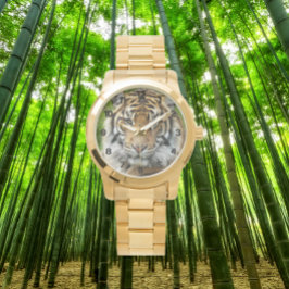 Big Cat Sumatran Tiger med svarta siffror Armbandsur