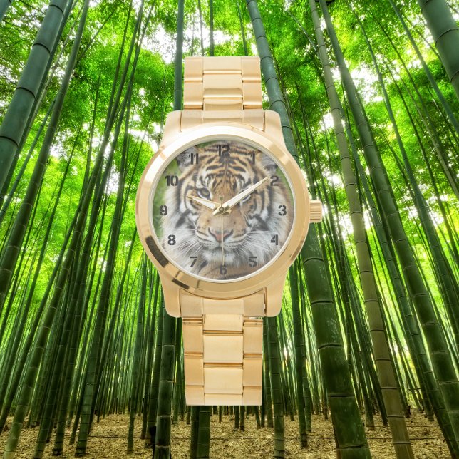 Big Cat Sumatran Tiger med svarta siffror Armbandsur (Skapare uppladdad)