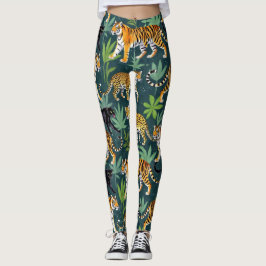 Big Cat Tiger Seamless Mönster Leggings