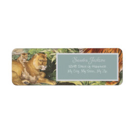 Big Cats Lejon Tiger osv., djungel gender-neutralt Returadress Etikett