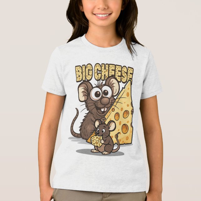 BIG CHEESE Citat – Rollig Fet Humor och Självförtr T Shirt (Framsida)