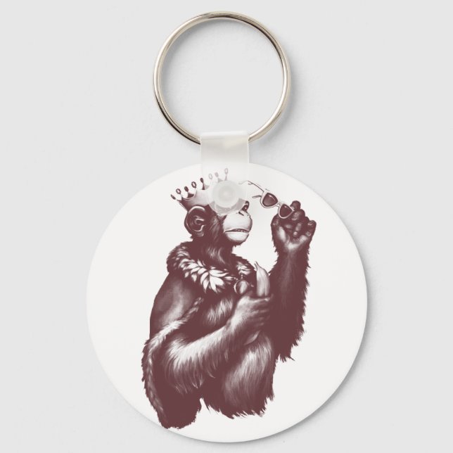 Big Chimpin' (monokrom) Nyckelring (Framsida)