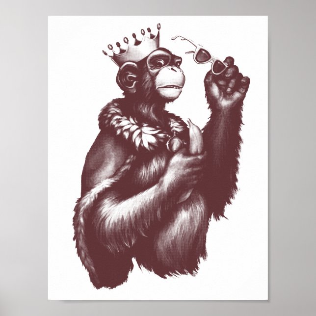 Big Chimpin' (monokrom) Poster (Framsidan)