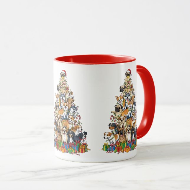 Big Christmas Dog Tree – Festive Pup Mugg (Framsida höger)