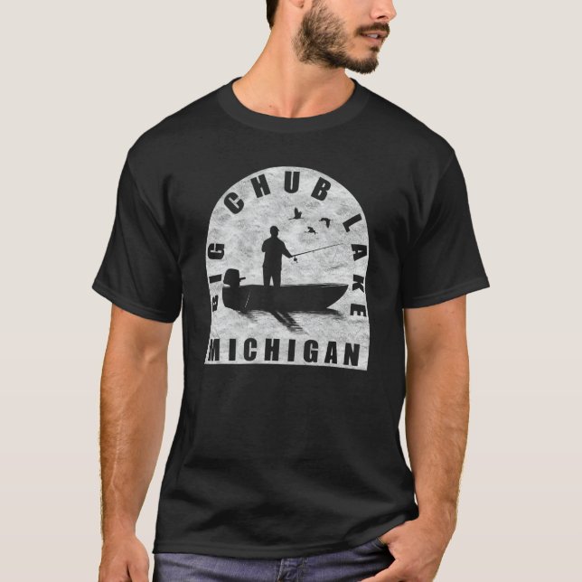 Big Chub Sjö Fishing Michigan T Shirt (Framsida)