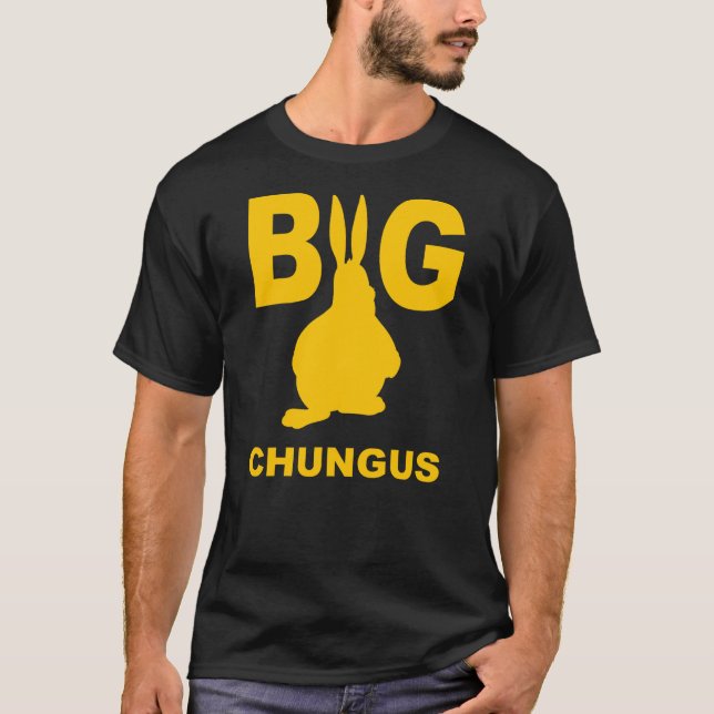 Big Chungus Yellow Shadow Fat Bunny Rabbit T Shirt (Framsida)