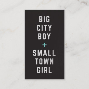Big City Boy + Small Town Girl Jack & Jill Biljett