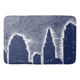 Big City Night Ljus cityscape skyline Badrumsmatta