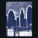 Big City Night Ljus cityscape skyline Fototryck<br><div class="desc">Ett citysslande av berömd Fransk artist, Paul Iribe. Född i Angouleme, Frankrike i slutet av 1800-talet, Iribe fick sin konstnärliga utbildning i Paris's École des Beaux-Arts och College Rollin. Han var en illustratör och designer på Fransken i dekorationskonsten, men hans stil var ändå för den liberala visningen av flytande former,...</div>