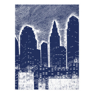 Big City Night Ljus cityscape skyline Fototryck