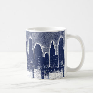 Big City Night Ljus cityscape skyline Kaffemugg