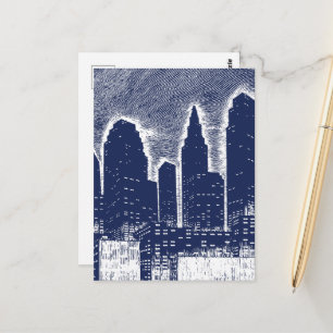 Big City Night Ljus cityscape skyline Vykort