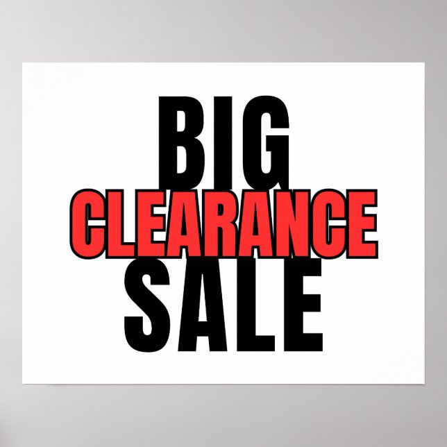 Big Clearance Sale Sign, Boutique Signage, Retail Poster (Framsidan)