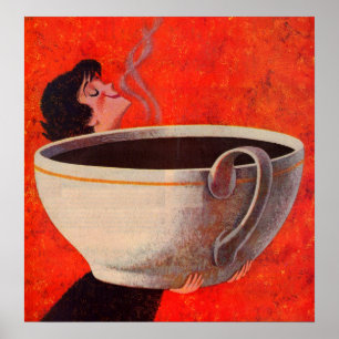 big coffee drinker print poster