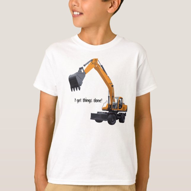 Big Construction Excavator T Shirt (Framsida)